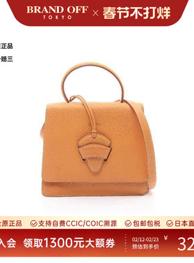 中古Loewe罗意威女包B级9新Handbag手包牛皮斜挎包橘色
