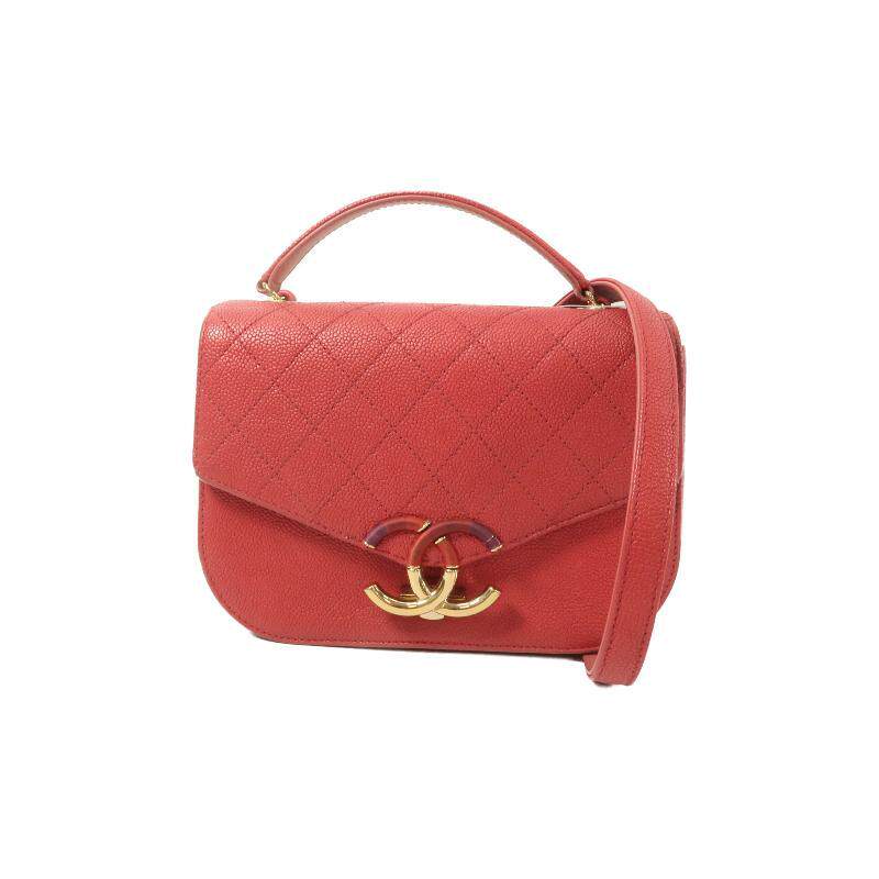 中古Chanel香奈儿女包B级9新shoulder bag斜挎包牛皮斜挎包红色