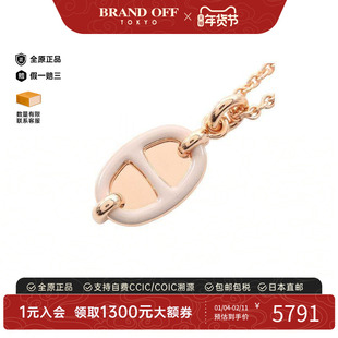 中古Hermes爱马仕女S级99新necklace项链镀金金属项链金色