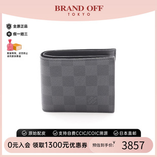 Marco涂层 中古LV路易威登男A级95新Portofeuil 防水帆布短钱包