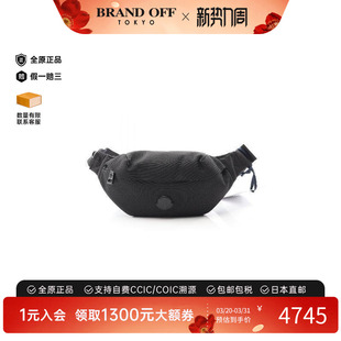 中古Moncler盟可睐男包S级99新waist bag腰包尼龙斜挎包黑色