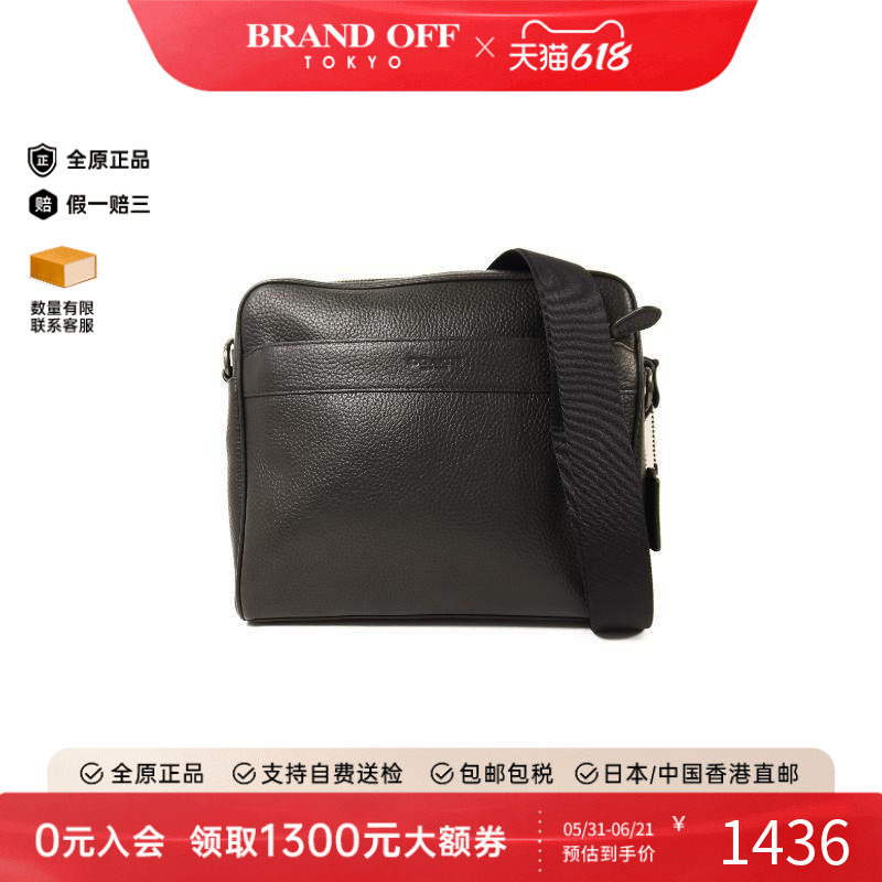 中古Coach蔻驰男包A级95新Camera Bag相机包牛皮斜挎包黑色正品