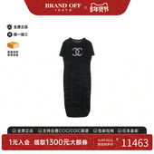 中古Chanel香奈儿女B级9新one piece连衣裙棉上衣黑色