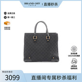 中古Gucci古驰女包B级9新Handbag手包帆布手提包黑色正品 BRANDOFF