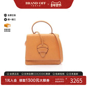 中古Loewe罗意威女包B级9新Handbag手包牛皮斜挎包橘色