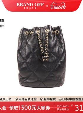 中古Chanel香奈儿女包A级95新Backpack背包牛皮双肩包黑色正品