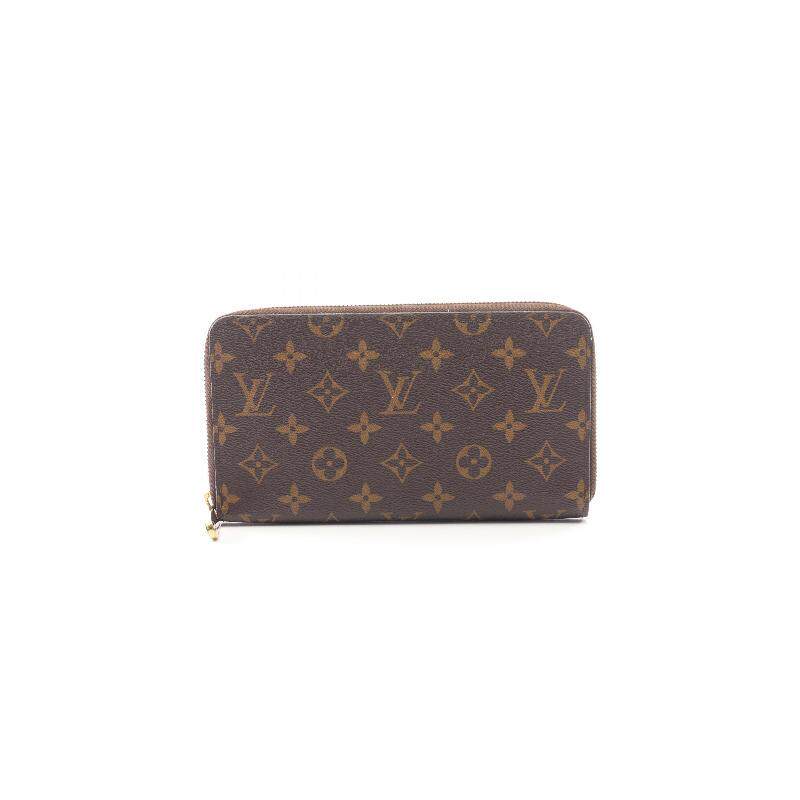 中古LV路易威登男B级9新organizer组织者帆布长钱包棕色