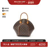 中古LV路易威登女包B级9新handbag手提包涂层 防水帆布手提包棕色