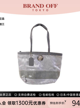 中古Coach蔻驰女包C级85新 Tote Bag托特包帆布托特包灰色正品
