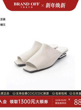 中古Hermes爱马仕女A级95新sandals凉鞋牛皮鞋白色时尚BRANDOFF