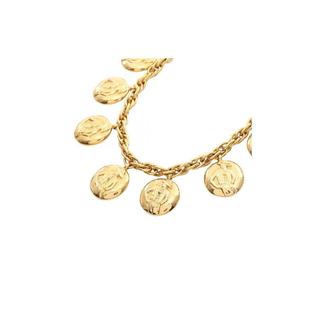 中古Chanel香奈儿女A级95新necklace项链镀金金属项链金色