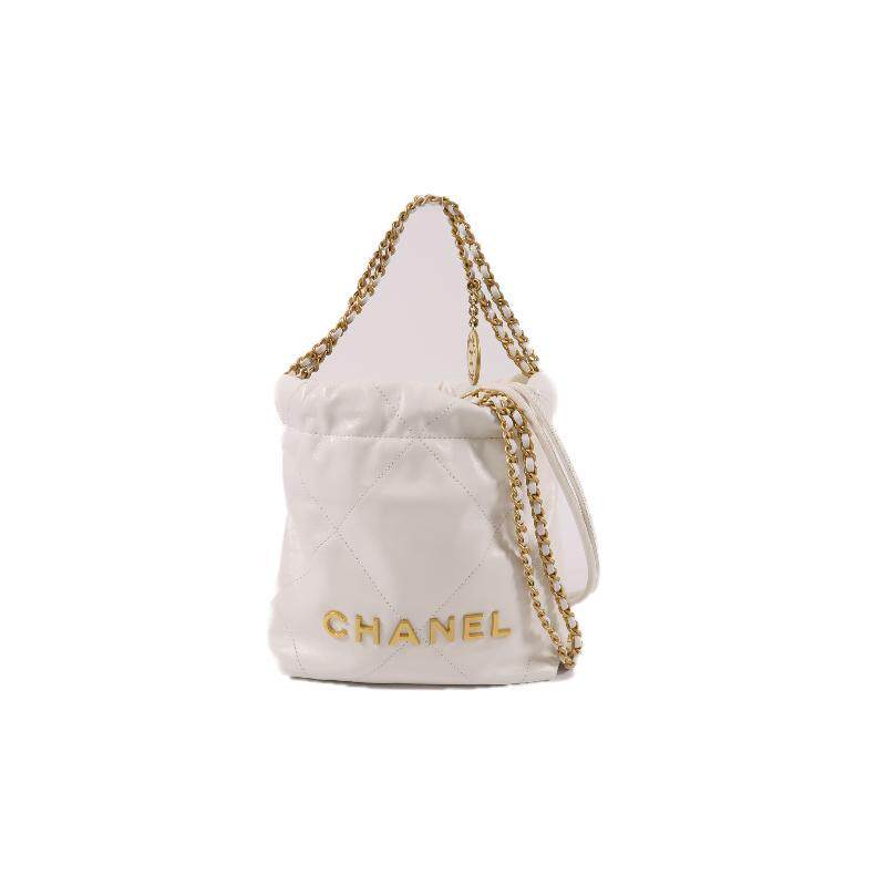 中古Chanel香奈儿女包A级95新Shoulder bag肩包牛皮斜挎包白色
