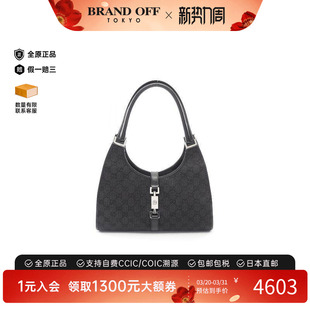 中古Gucci古驰女包A级95新Shoulder bag肩包帆布单肩包黑色