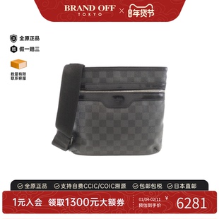 中古LV路易威登女包B级9新 Graphite Thomas棋盘格斜挎包BRANDOFF