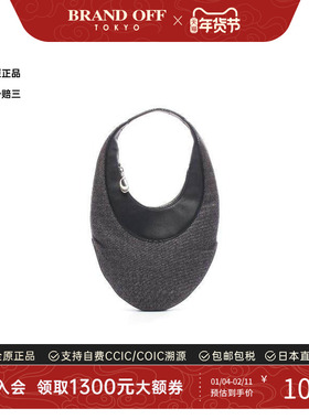 中古Bvlgari宝格丽女包B级9新Shoulder bag肩包牛仔布单肩包灰色