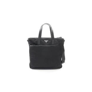 中古Prada普拉达男包B级9新business bag公文包尼龙斜挎包黑色