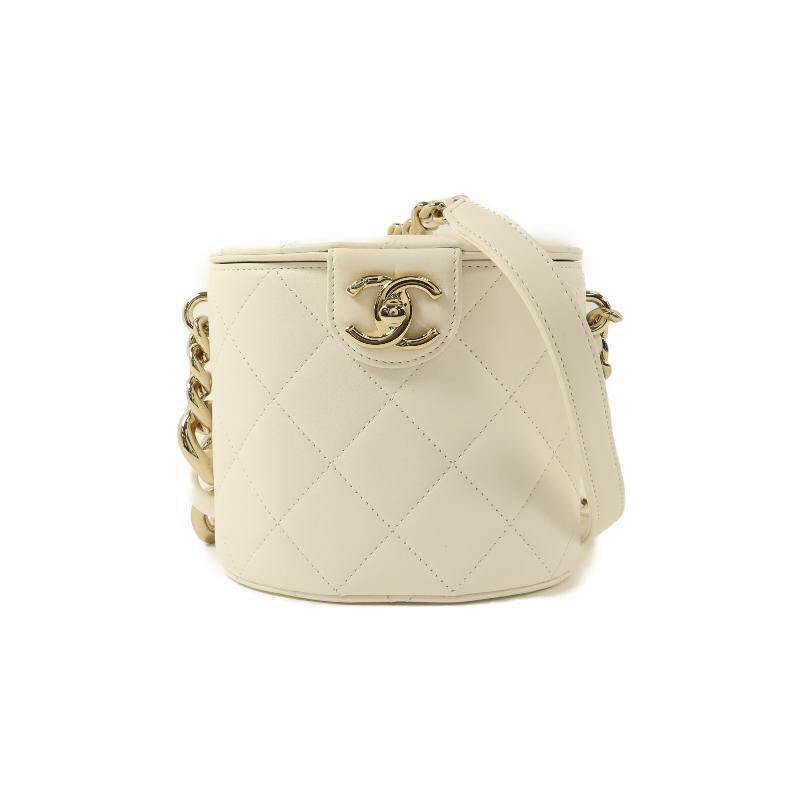 中古Chanel香奈儿女包A级95新Shoulder bag肩包牛皮斜挎包白色