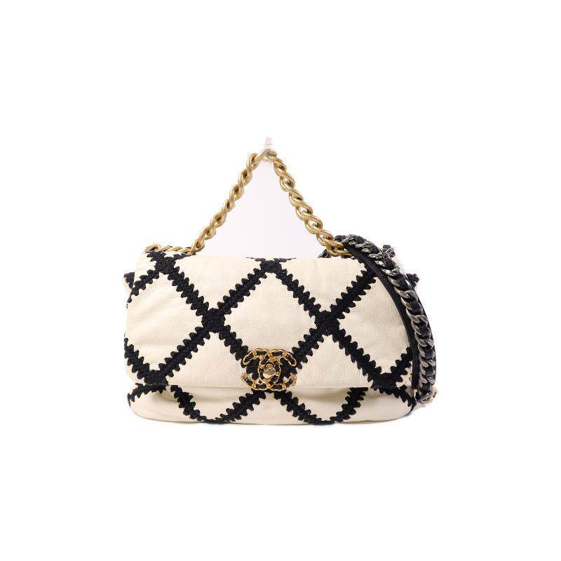 中古Chanel香奈儿女包B级9新shoulder bag斜挎包牛皮斜挎包白色