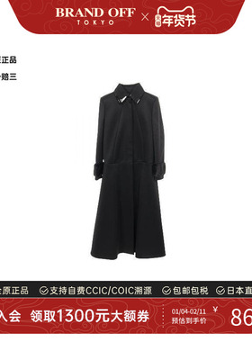 中古Fendi芬迪女A级95新coat风衣外套尼龙外套黑色
