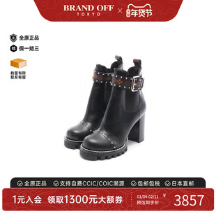 中古LV路易威登女A级95新boots靴牛皮鞋黑色