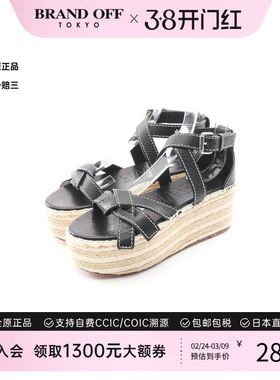 中古Loewe罗意威女A级95新Sandals凉鞋牛皮鞋黑色