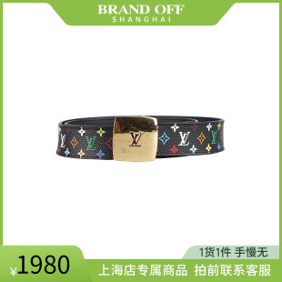 CEINTURE SH「8.5新」路易威登 VUITTON CUT黑色MULTI LOUIS