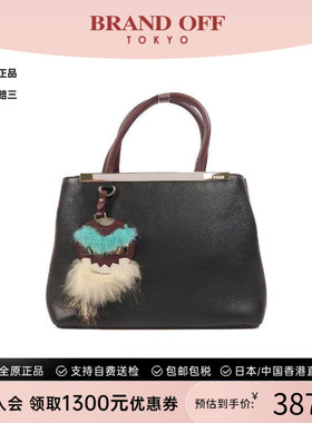 中古Fendi芬迪女包B级9新fendi芬迪牛皮手提包黑色正品BRANDOFF