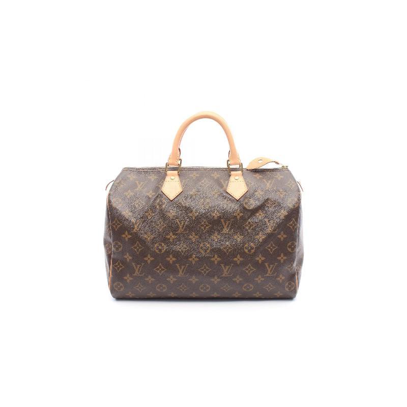 中古LV路易威登女包A级95新Speedy 35枕头包涂层/防水帆布手提包
