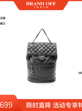中古Chanel香奈儿女包A级95新Backpack背包牛皮双肩包黑色时尚