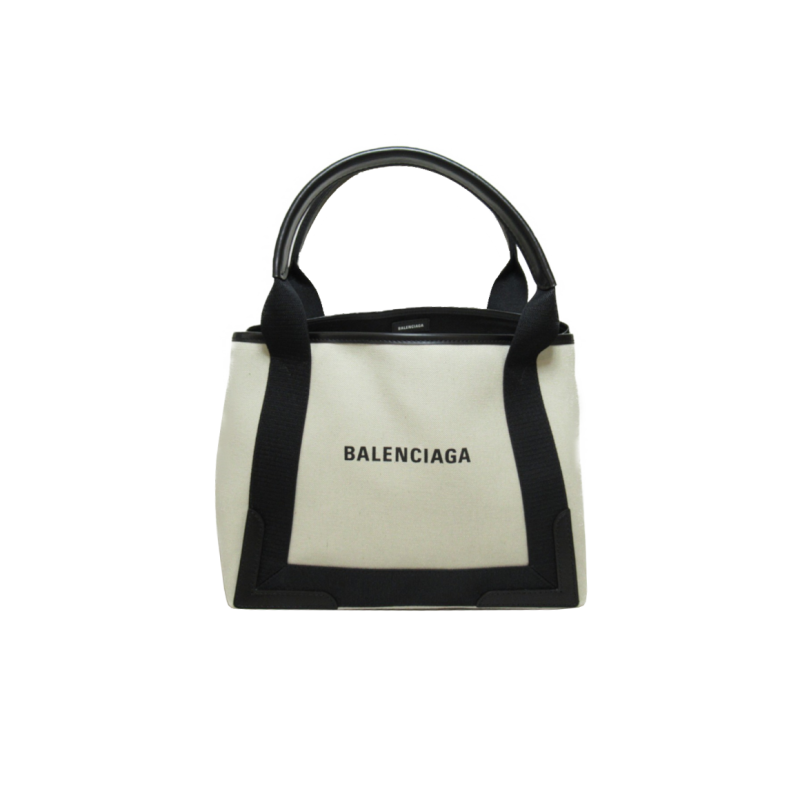 中古巴黎世家女包S级99新Navy Hippo S经典黑色白提包包BRANDOFF