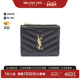 中古YSL圣罗兰女S级99新saint laurent圣罗兰牛皮短钱包黑色正品