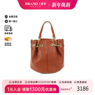 中古Tods托德斯女包A级95新Bucket Bag水桶包牛皮手提包红色