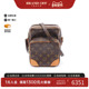 中古LV路易威登女包B级9新amazon双层相机包涂层 防水帆布斜挎包