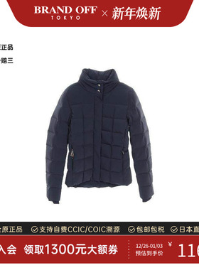 中古Hermes爱马仕女A级95新Down jacket羽绒夹克尼龙外套蓝色复古