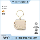 中古Chloe克洛伊女包B级9新Handbag手包牛皮斜挎包浅褐色BRANDOFF