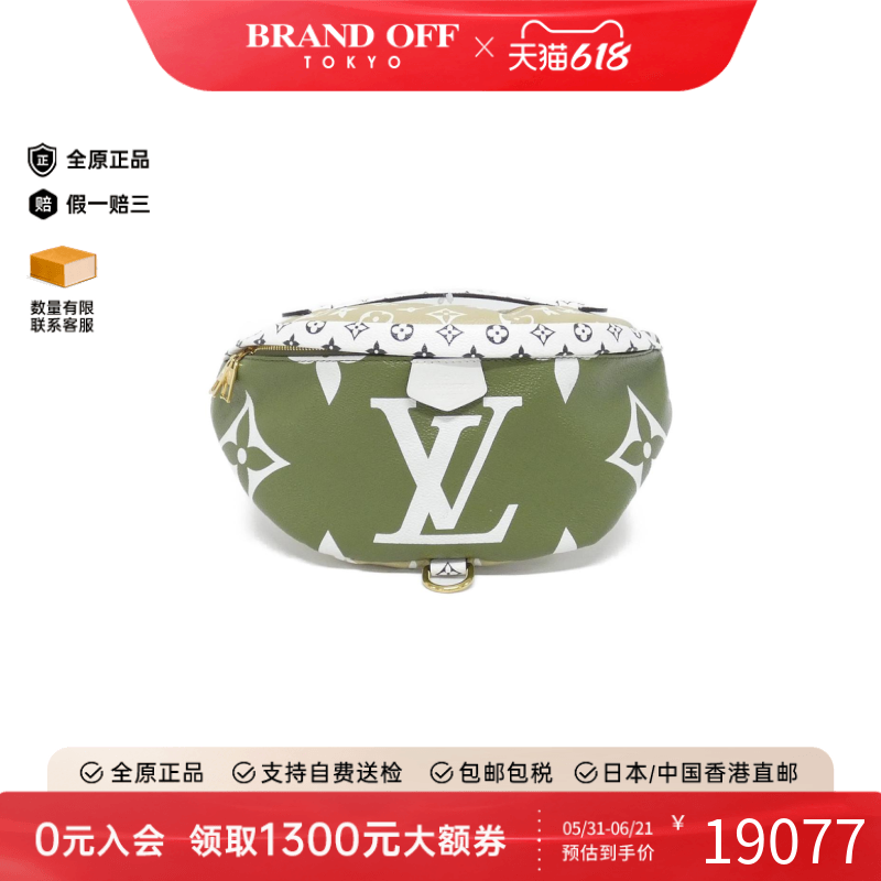 中古LV路易威登女包A级95新 Giant Bum Bag老花腰包正品BRANDOFF