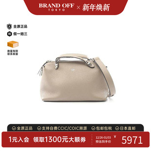 中古Fendi芬迪女包A级95新by way牛皮斜挎包浅褐色 the