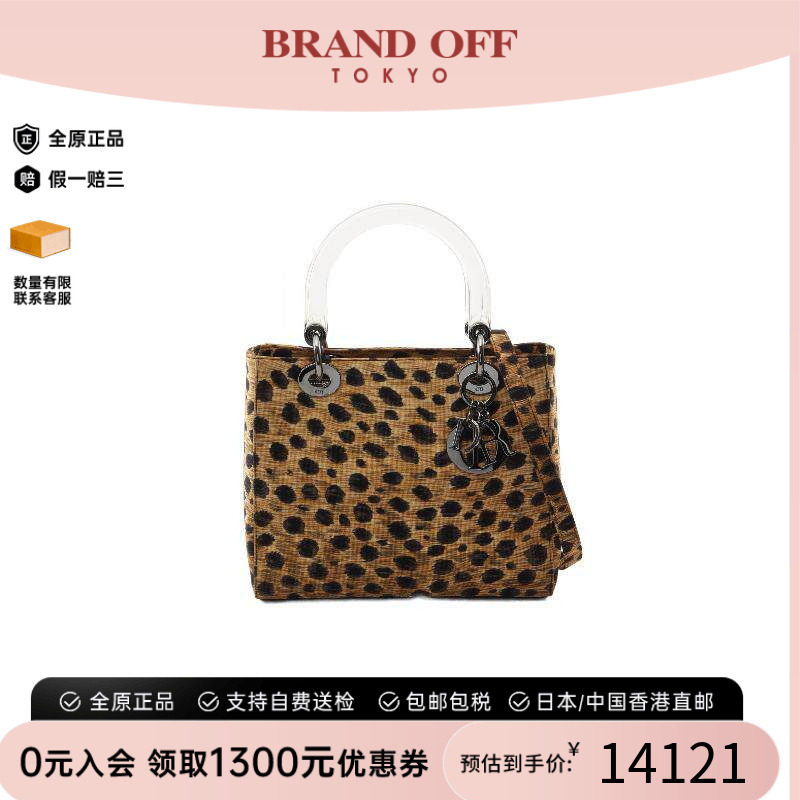 日本中古二奢Dior迪奥女包B级9新LadyDior戴妃包帆布手提包正品