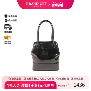 中古Versace范思哲女包B级9新Handbag手包漆皮手提包黑色BRANDOFF