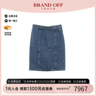 中古Chanel香奈儿女A级95新skirt裙子棉裙子蓝色正品 BRANDOFF 时尚