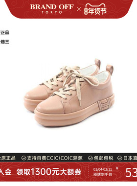 中古Hermes爱马仕女A级95新sneakers运动鞋牛皮鞋棕色