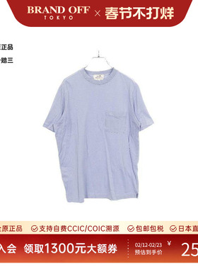 中古Hermes爱马仕男B级9新Cut and sew针织布棉上衣蓝色BRANDOFF