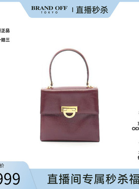 中古Celine赛琳女包B级9新Handle Bag手提袋牛皮手提包红色正品