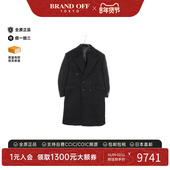 中古Prada普拉达男A级95新coat风衣外套羊毛外套黑色