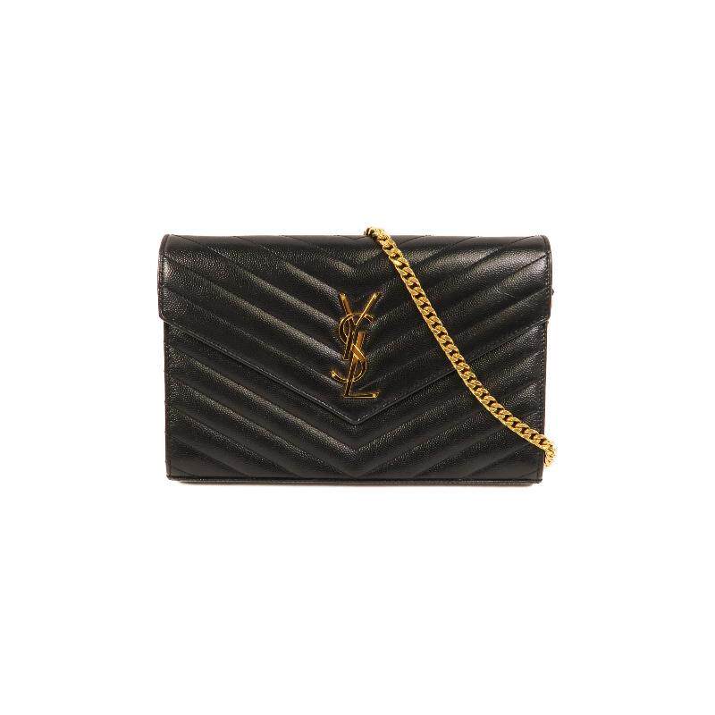 中古YSL圣罗兰女包A级95新shoulder bag斜挎包牛皮斜挎包黑色
