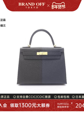 中古Hermes爱马仕女包A级95新Kelly28凯利28牛皮手提包黑色时尚