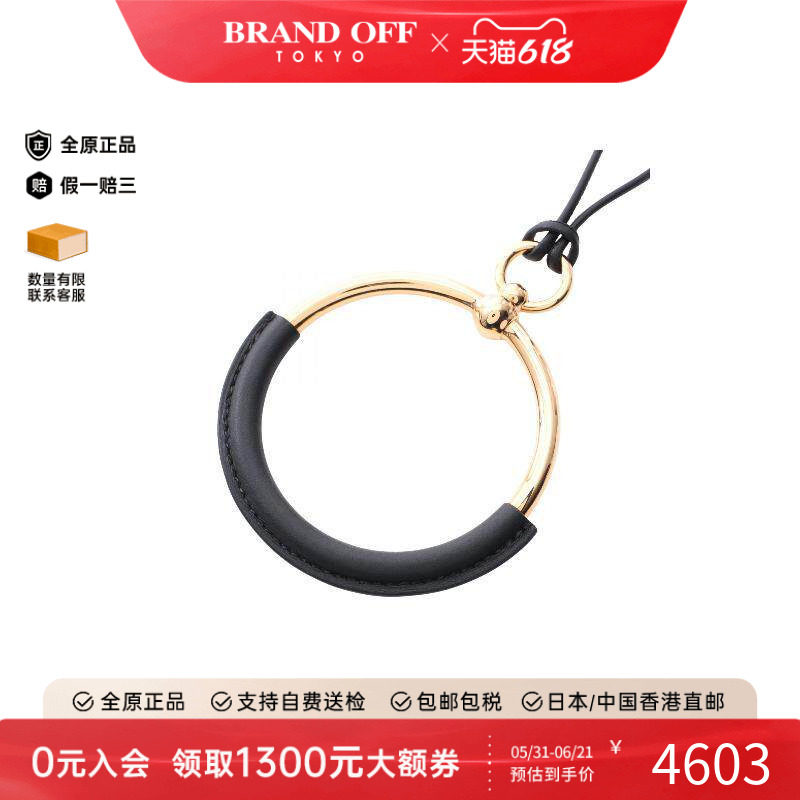 中古Hermes爱马仕女A级95新necklace项链镀金金属项链金色