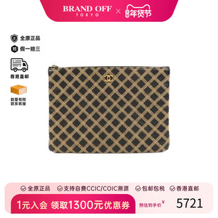 中古Chanel香奈儿女包B级9新Clutch bag手拿包羊皮手拿包黑色正品