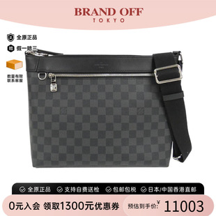 中古LV路易威登女包A级95新 Graphite Mick棋盘格斜挎包正品时尚
