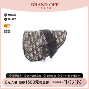 中古Dior迪奥女包A级95新Oblique Saddle老花马鞍包帆布斜挎包